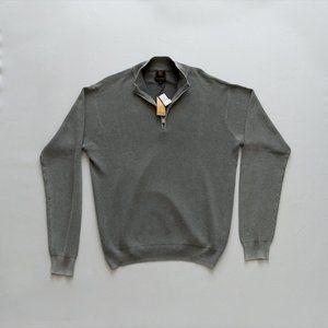 F/X Fusion 1/4 Zip Cotton Sweater Gray